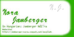 nora jamberger business card